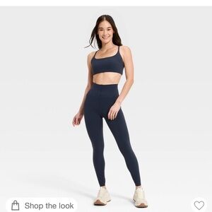 all in motion Women's Navy High-Rise Leggings and Sports Bra Set